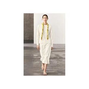 White Zara Knit Midi Pencil Skirt (NWT)